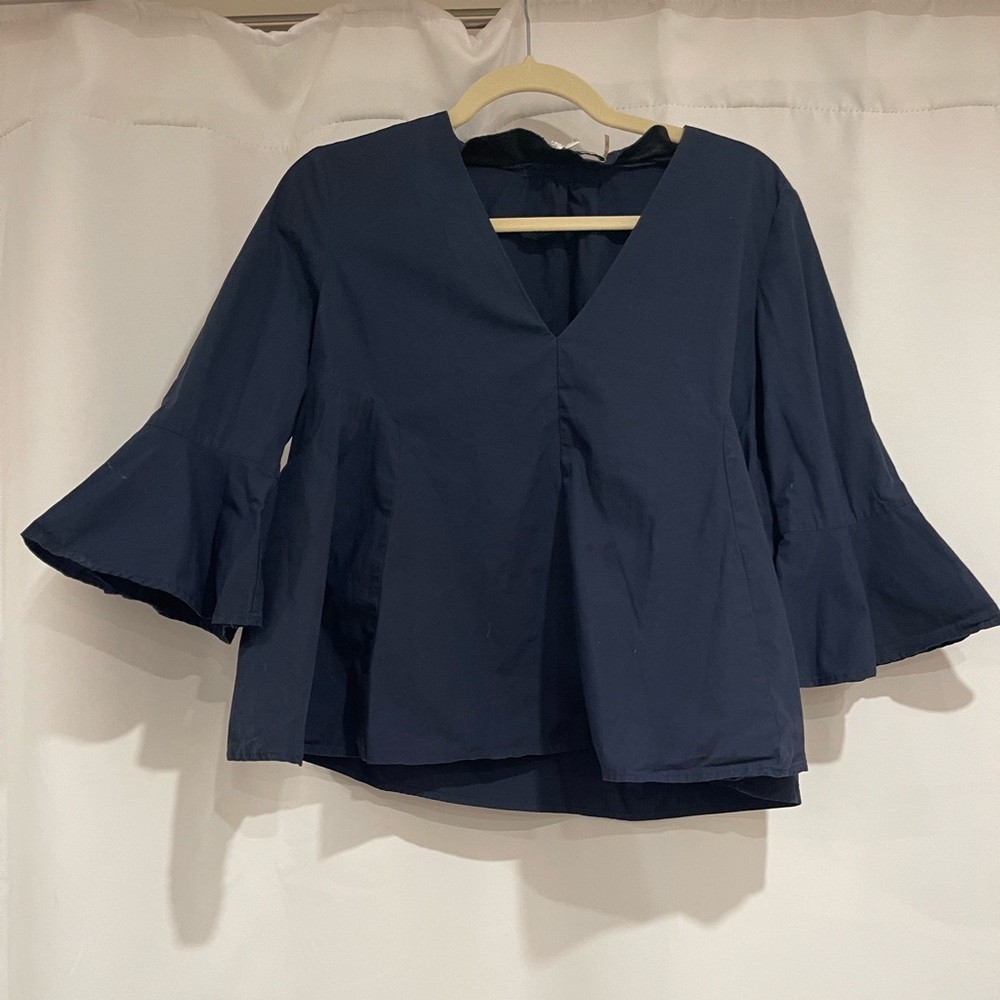 Tuckernuck Navy Peplum Top DO+BE